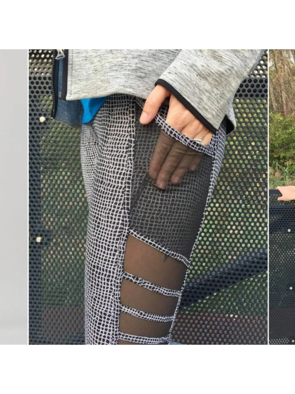 Lululemon Wild And Free Tight Fall Net White Black / Black